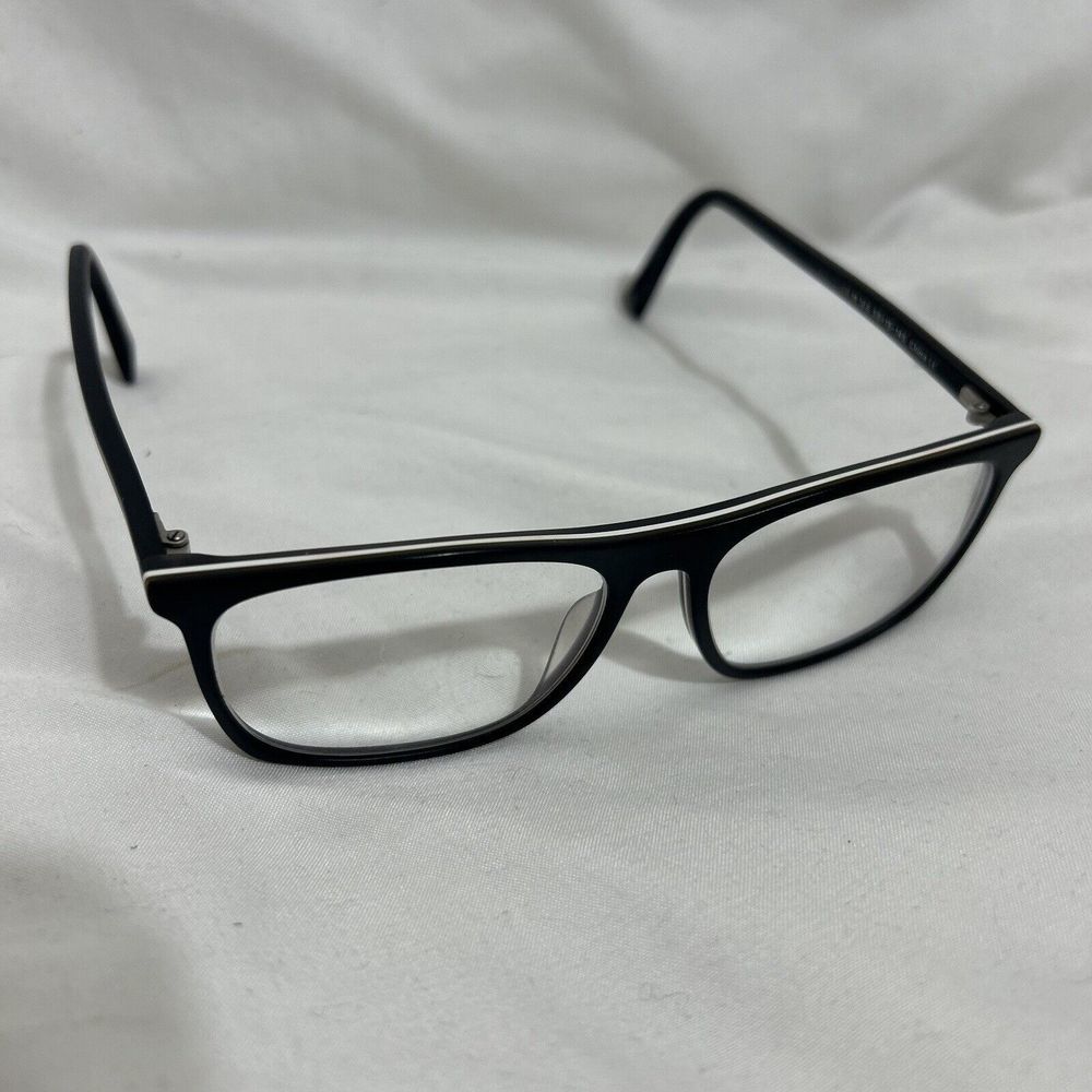 Warby Parker Eyeglasses Frames Fletcher M 103 Matte Black White Square 55-15-145